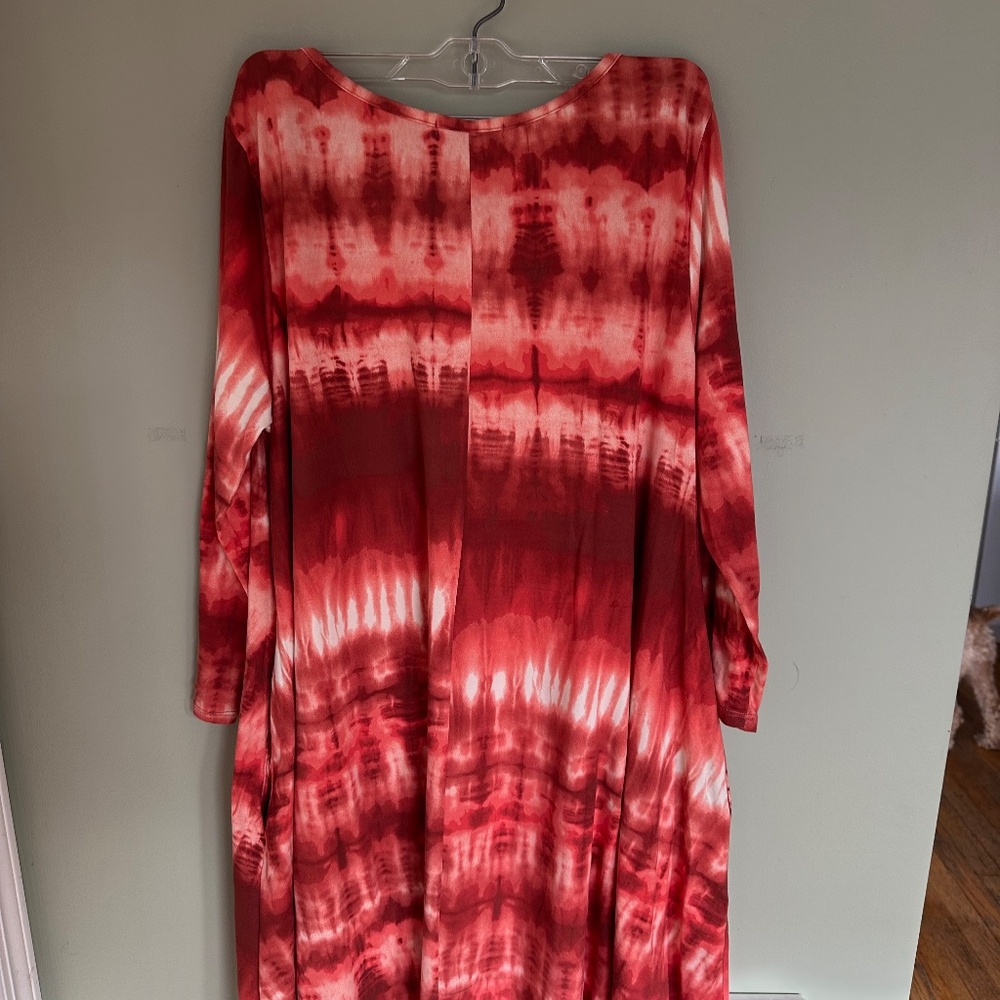 Honey and Lace Long Sleeve Dress Pockets Swing Size 2X Tie Dye Autumn - Picture 3 of 8